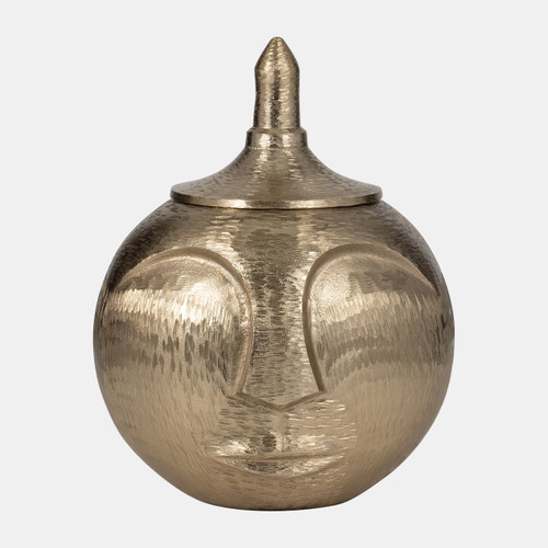 sagebrook home Metal 13" Face Jar With Lid Champagne Wishlist Create New