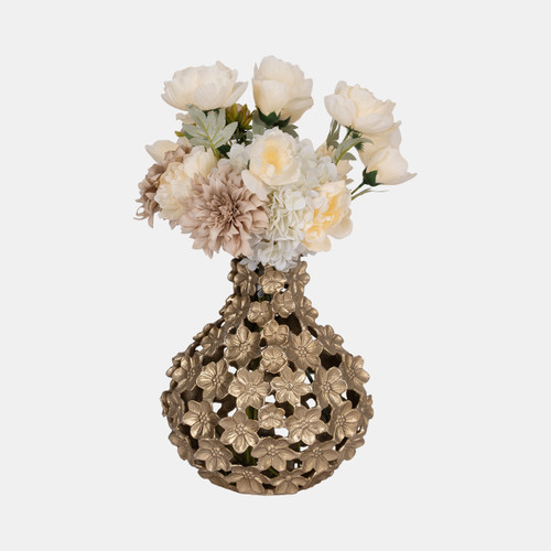 Sagebrook Home Metal 15" Cut-out Flower Vase Champagne Wishlist Create New