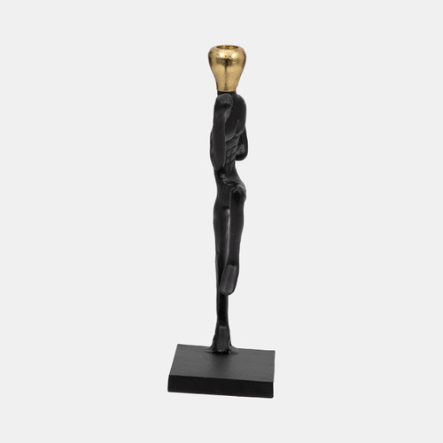 Sagebrook Home Metal 15" Running Man Taper Candle Holder Gold/b Wishlist Create New