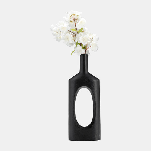 Sagebrook Home Metal 16"h Tall Modern Open Cut Out Vase Black Wishlist Create New