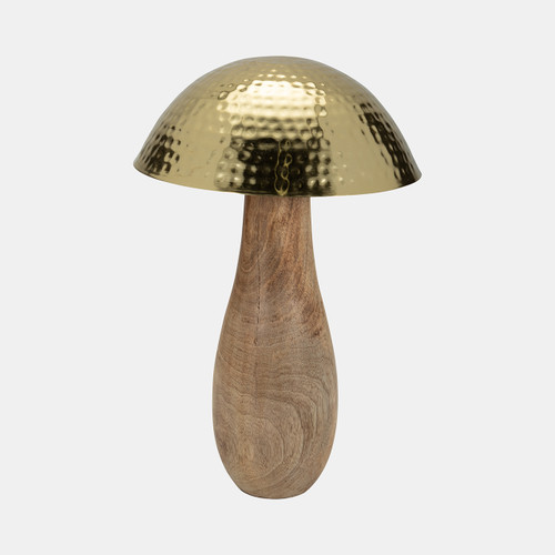 Sagebrook Home Metal 16" Mushroom W/ Wood Base Gold Wishlist Create New