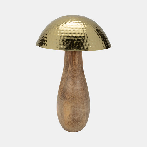 Sagebrook Home Metal 16" Mushroom W/ Wood Base Gold Wishlist Create New