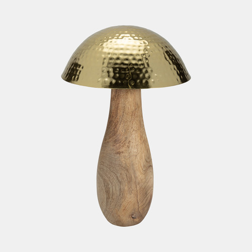 sagebrook home Metal 16" Mushroom W/ Wood Base Gold Wishlist Create New