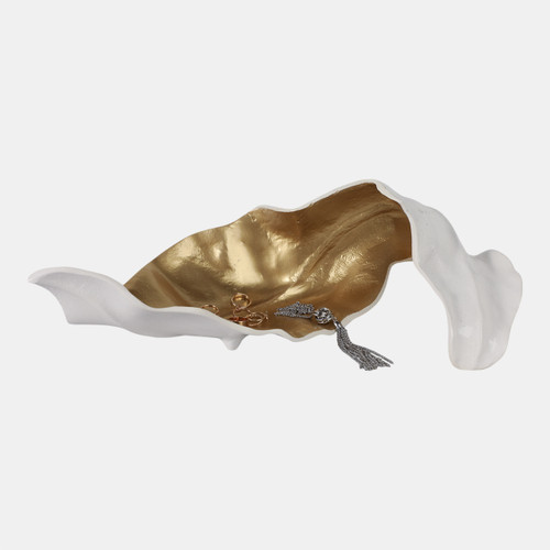 Sagebrook Home Metal 18" Curled Leaf Ivory/gold Wishlist Create New