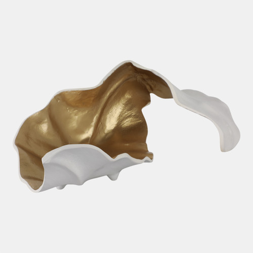 Sagebrook Home Metal 18" Curled Leaf Ivory/gold Wishlist Create New