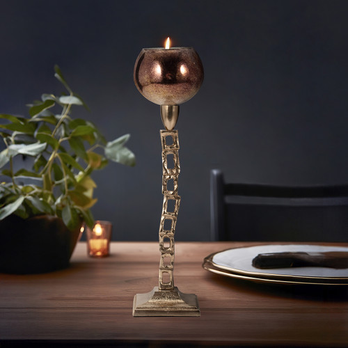 Sagebrook Home Metal 18" Tealight Holder W/ Base Gold Wishlist Create New