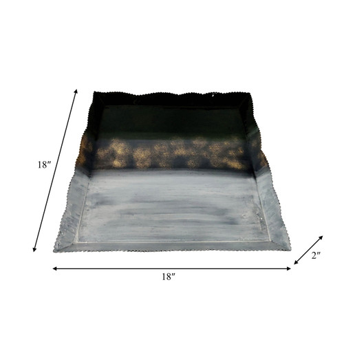 Sagebrook Home Metal 18" Tri-colored Tray Multi Wishlist Create New