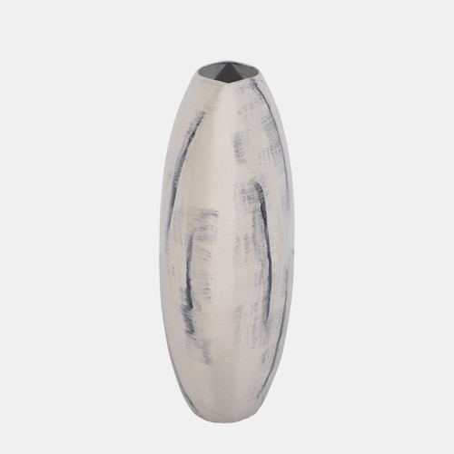 Sagebrook Home Metal 20" Enameled Round Vase Distressed White Wishlist Create New