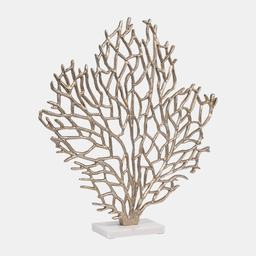 Sagebrook Home Metal 21" Coral On Marble Base Champagne Wishlist Create New