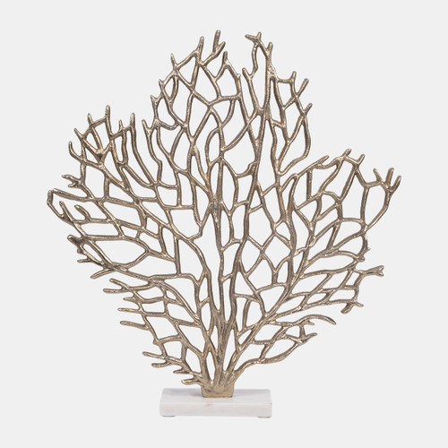 sagebrook home Metal 21" Coral On Marble Base Champagne Wishlist Create New