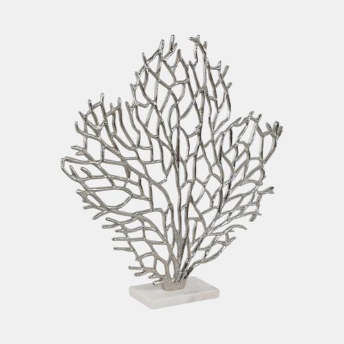Sagebrook Home Metal 21" Coral On Marble Base Silver Wishlist Create New