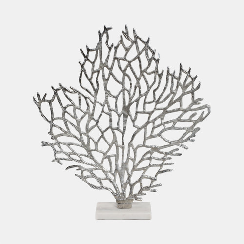 Sagebrook Home Metal 21" Coral On Marble Base Silver Wishlist Create New