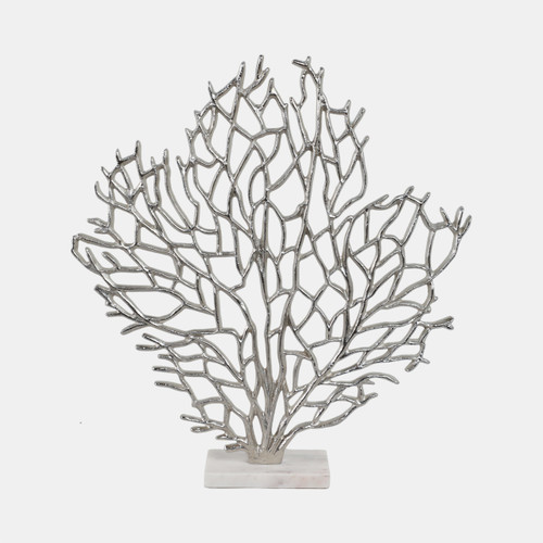 sagebrook home Metal 21" Coral On Marble Base Silver Wishlist Create New