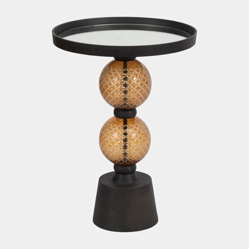 Sagebrook Home Metal 22"h Orb Side Table Mirror Top Gld/blk Wishlist Create New