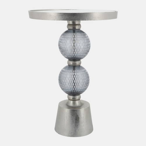 sagebrook home Metal 22"h Orb Side Table Mirror Top Gry/brnz Wishlist Create New