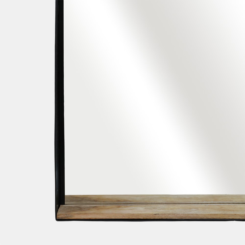 Sagebrook Home Metal 22x30 Mirror W/ Shelf Black/brown Wishlist Create New