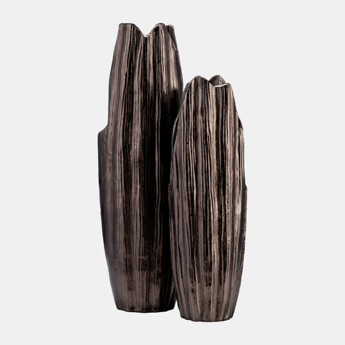 Sagebrook Home Metal 24"h Abstract Ridged Vase Blk Nickel Wishlist Create New