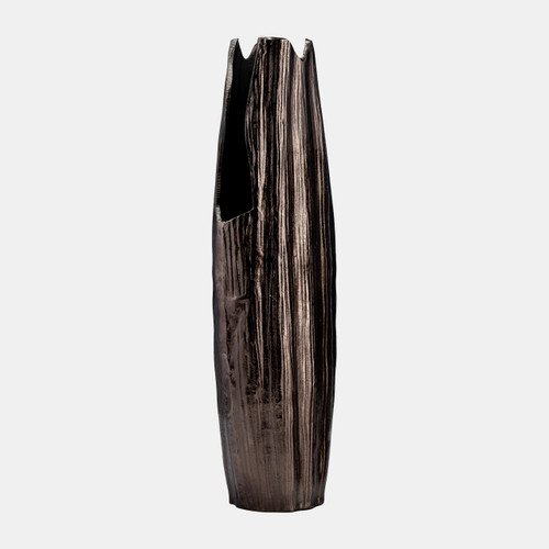 Sagebrook Home Metal 24"h Abstract Ridged Vase Blk Nickel Wishlist Create New