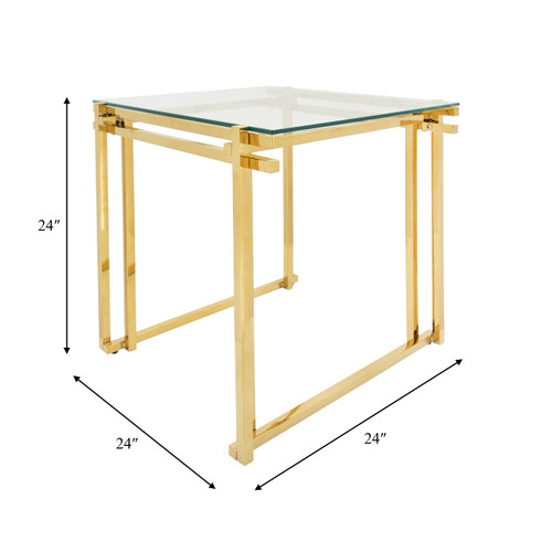 Sagebrook Home Metal 24" Side Table Gold Wishlist Create New