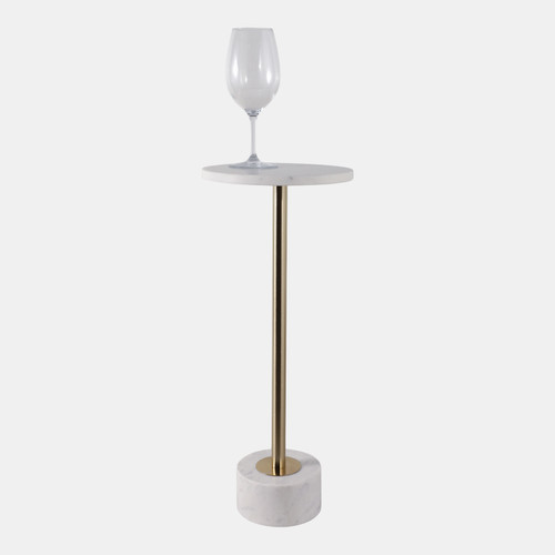 Sagebrook Home Metal 24" Side Table Marble Top White/gold Kd Wishlist Create New