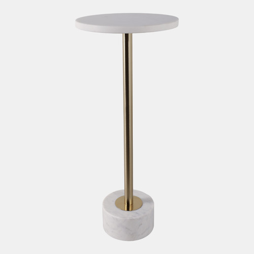 Sagebrook Home Metal 24" Side Table Marble Top White/gold Kd Wishlist Create New