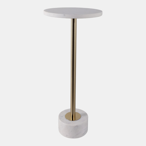 sagebrook home Metal 24" Side Table Marble Top White/gold Kd Wishlist Create New
