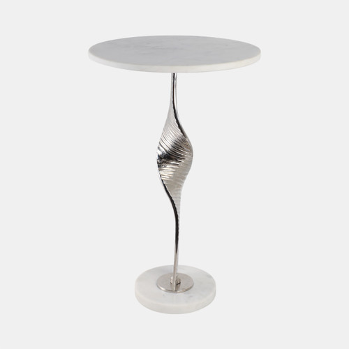 Sagebrook Home Metal 24"twisted Base Accent Table White/silver Kd Wishlist Create New