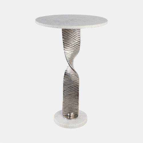 Sagebrook Home Metal 24"twisted Base Accent Table White/silver Kd Wishlist Create New