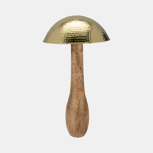 Sagebrook Home Metal 28" Mushroom W/ Wood Base Gold Wishlist Create New