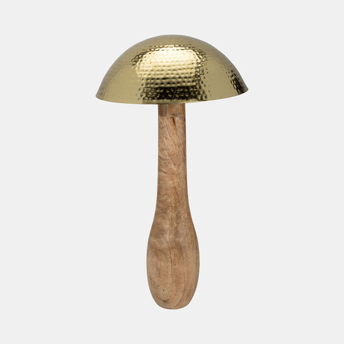 Sagebrook Home Metal 28" Mushroom W/ Wood Base Gold Wishlist Create New
