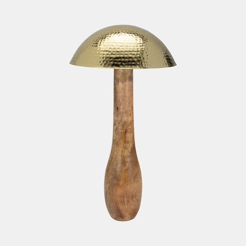 sagebrook home Metal 28" Mushroom W/ Wood Base Gold Wishlist Create New