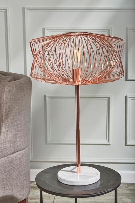 Sagebrook Home Metal 28" Table Lamp W/cage Shade Rose Gold Wishlist Create New