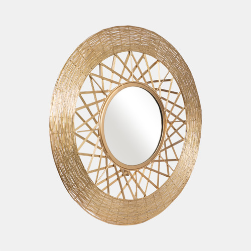 Sagebrook Home Metal 28" Weave-like Mirror Gold Wb Wishlist Create New