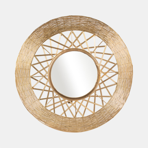 sagebrook home Metal 28" Weave-like Mirror Gold Wb Wishlist Create New