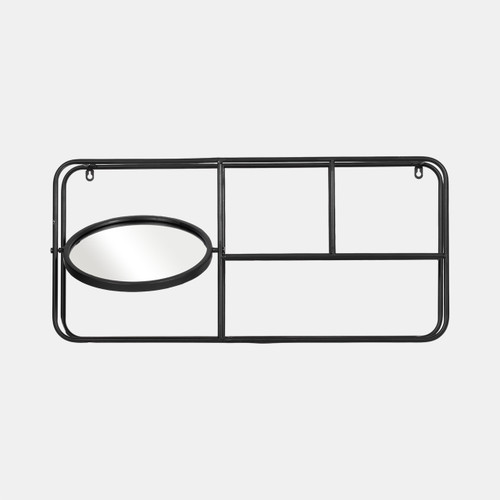Sagebrook Home Metal. 29"l Wall Shelf W/ Mirror Black Wishlist Create New