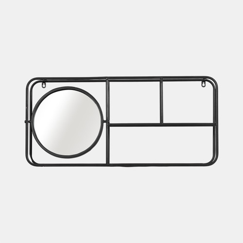 sagebrook home Metal. 29"l Wall Shelf W/ Mirror Black Wishlist Create New