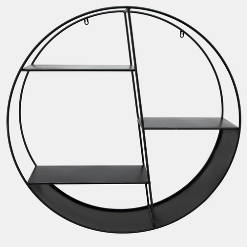 sagebrook home Metal 32" 4-layered Round Shelf Black Wishlist Create New