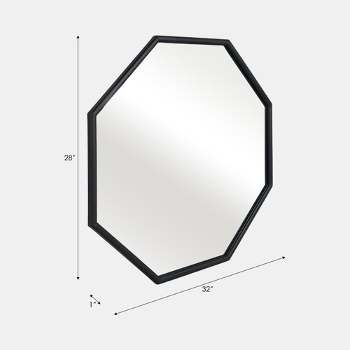 Sagebrook Home Metal 32x28 Octagonal Mirror Black/gld Wb Wishlist Create New