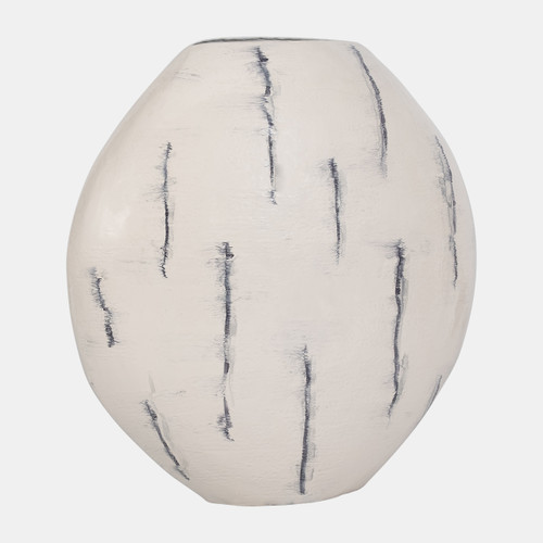 Sagebrook Home Metal 33" Enameled Round Vase Distressed White Wishlist Create New