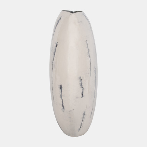 Sagebrook Home Metal 33" Enameled Round Vase Distressed White Wishlist Create New