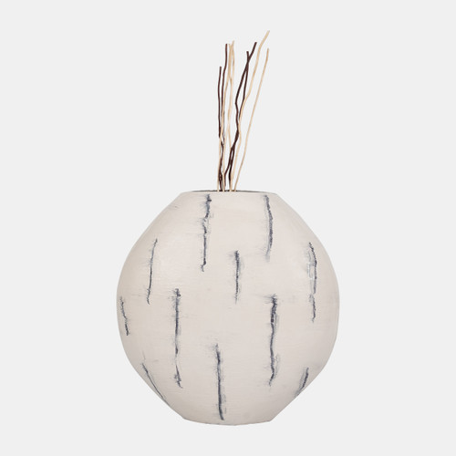 Sagebrook Home Metal 33" Enameled Round Vase Distressed White Wishlist Create New