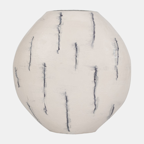 sagebrook home Metal 33" Enameled Round Vase Distressed White Wishlist Create New