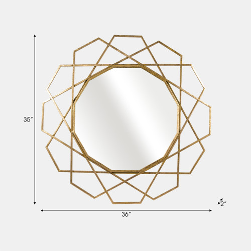Sagebrook Home Metal 35" Geometric Mirror Gold Wb Wishlist Create New