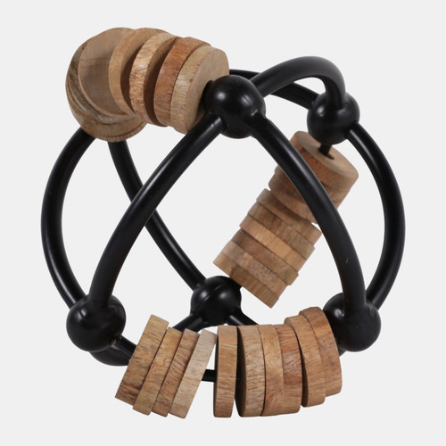 Sagebrook Home Metal 6" Abacus Orb Natural/black Wishlist Create New