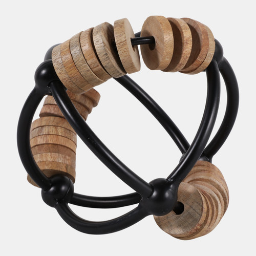 Sagebrook Home Metal 6" Abacus Orb Natural/black Wishlist Create New