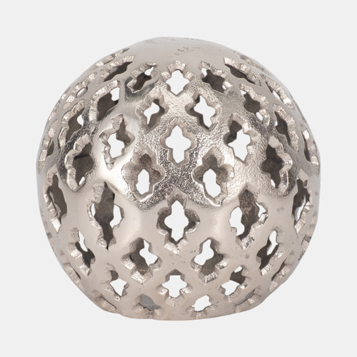 Sagebrook Home Metal 6" Cut-out Orb Silver Wishlist Create New