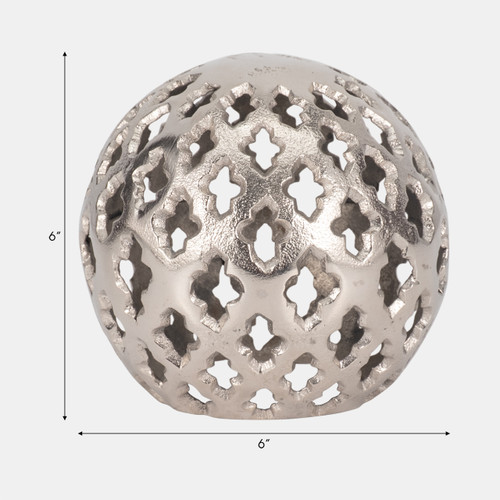 Sagebrook Home Metal 6" Cut-out Orb Silver Wishlist Create New