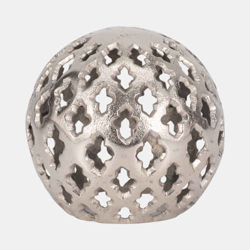 sagebrook home Metal 6" Cut-out Orb Silver Wishlist Create New