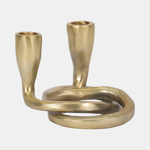 Sagebrook Home Metal 6" Knotted 2-taper Candleholder Gold Wishlist Create New