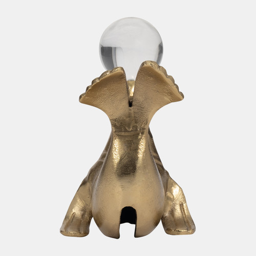 Sagebrook Home Metal 7" Sea Lion W/ Acrylic Ball Gold Wishlist Create New